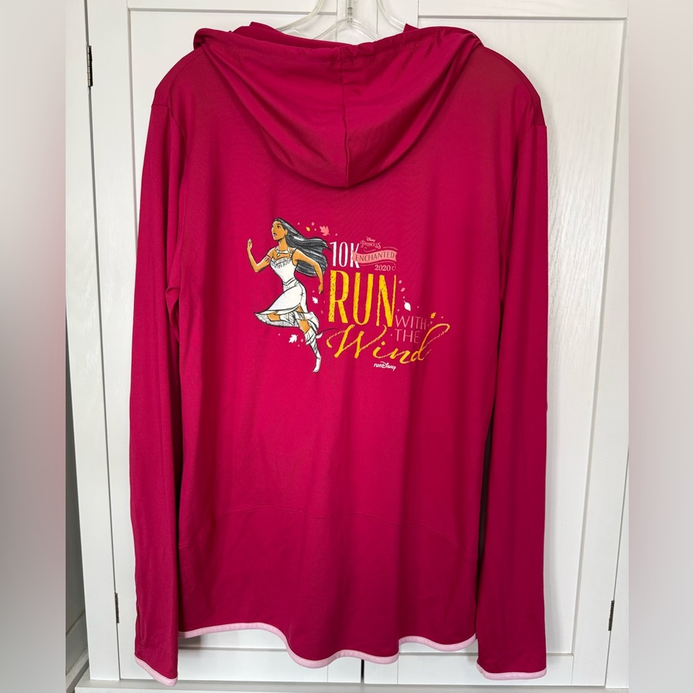 Disney runDisney Princess Enchanted 10K 2020 Hoodie Medium Pink Pocahontas Zip - Picture 7 of 8